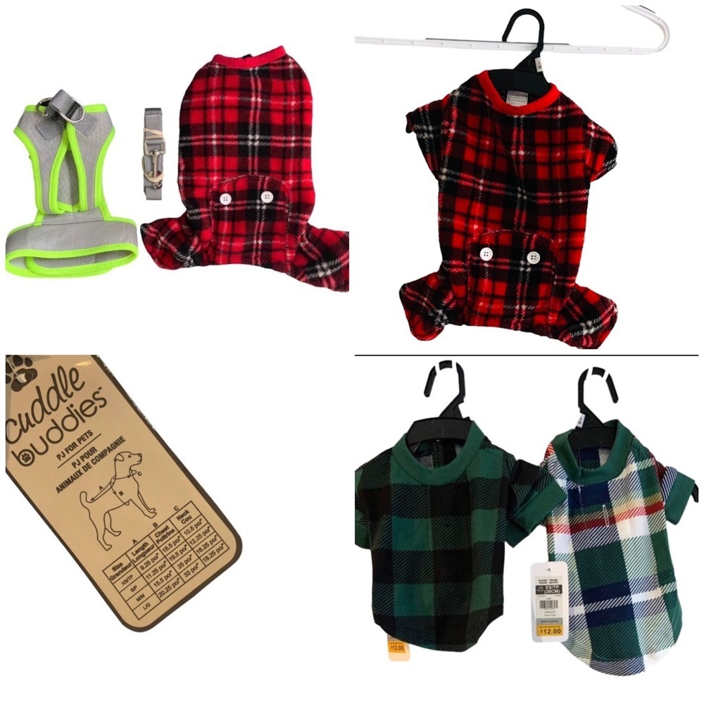 🐾 XS Dog/Cat Green Red North Country Plaid Brand New Blouse PJs🐾